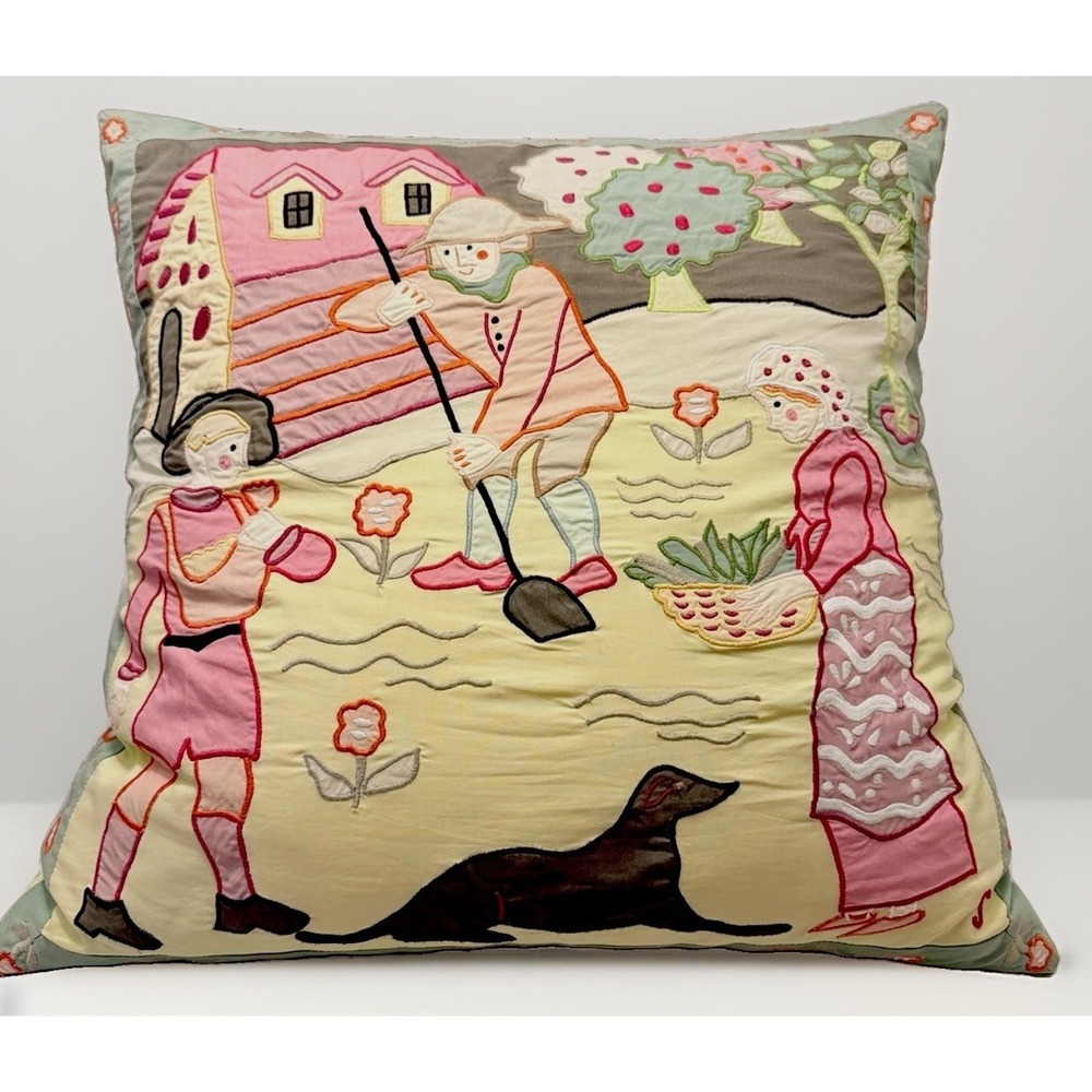 Throw Pillow Cottagecore French Country Handmade 17" Large Retro VTG Room Decor